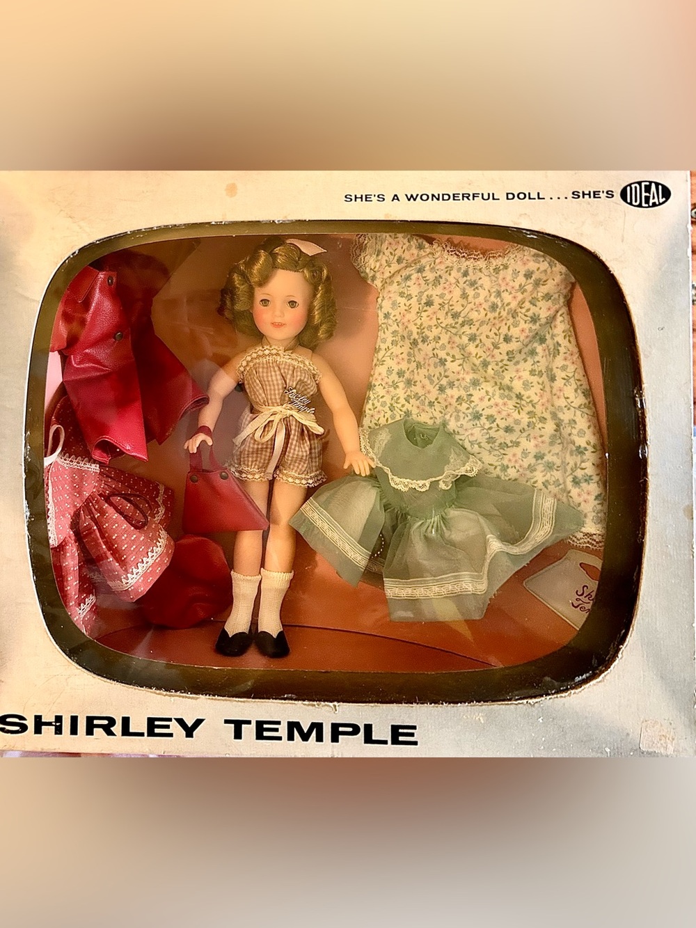 Vintage 1950 Ideal Shirley Temple 12” Vinyl Doll In It’s Original Tv Box
